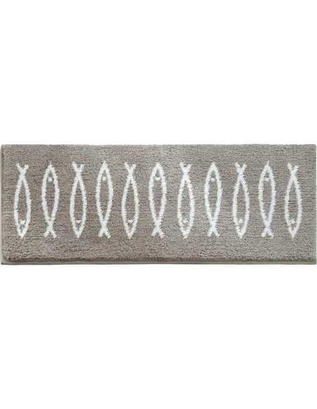Alfombra de Baño ZOESIOER Microfibra Gris Marrón 45x119cm