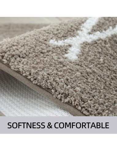 Alfombra de Baño ZOESIOER Microfibra Gris Marrón 45x119cm