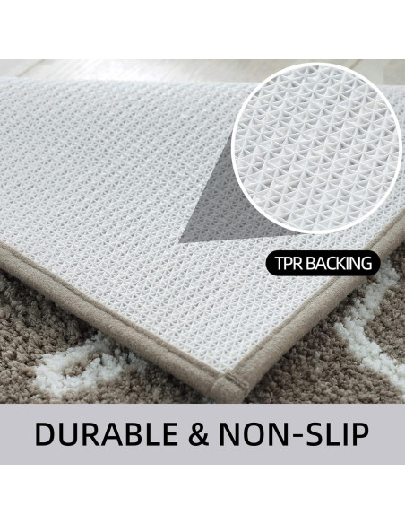 Alfombra de Baño ZOESIOER Microfibra Gris Marrón 45x119cm