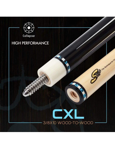 Taco de Billar Collapsar CXL 1x1 19 oz con Funda Dura