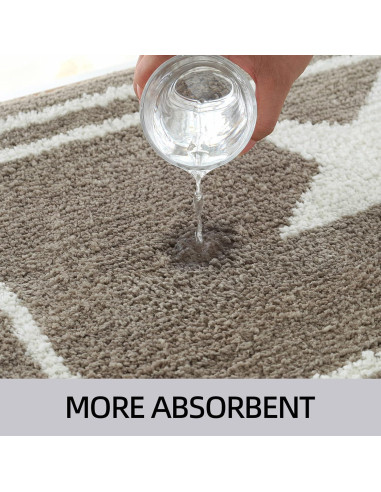 Alfombra de Baño ZOESIOER Microfibra Gris Marrón 45x119cm