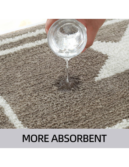 Alfombra de Baño ZOESIOER Microfibra Gris Marrón 45x119cm