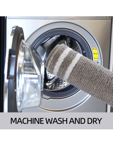 Alfombra de Baño ZOESIOER Microfibra Gris Marrón 45x119cm