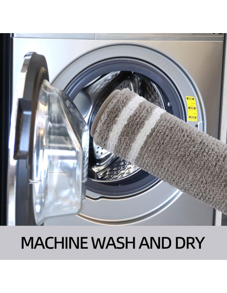 Alfombra de Baño ZOESIOER Microfibra Gris Marrón 45x119cm