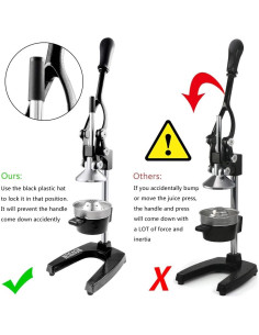 Exprimidor de Cítricos Manual ROVSUN JC-1 Negro 0.6L Acero Inoxidable 2