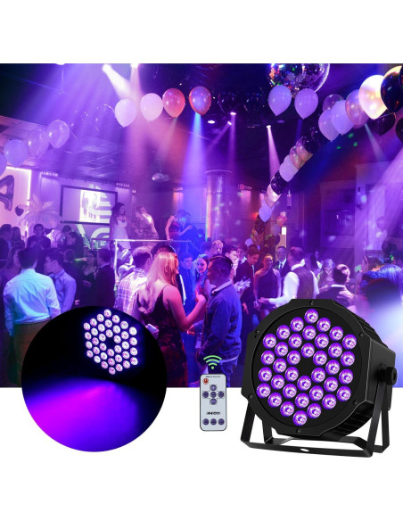Luz Negra UV LED Czgor 36 LEDs Control DMX 19cm