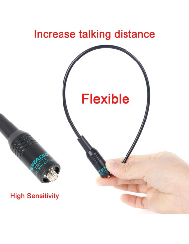 Antena Banda Aérea TIDRADIO SMA-Femenino 28cm 120/300MHz