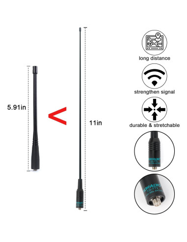 Antena Banda Aérea TIDRADIO SMA-Femenino 28cm 120/300MHz