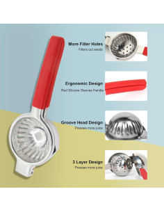 Exprimidor Manual de Limón Acero Inoxidable NomadSphere 22.86 cm 2