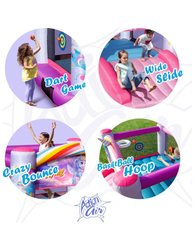 Casa Inflable Princesa Action Air 3.1x2.4m con Ventilador