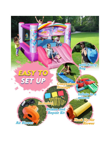 Casa Inflable Princesa Action Air 3.1x2.4m con Ventilador