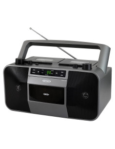 Jensen MCR-1500 Estéreo Portátil CD/MP3 Doble Cassette Plata