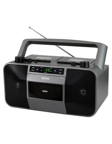 Jensen MCR-1500 Estéreo Portátil CD/MP3 Doble Cassette Plata