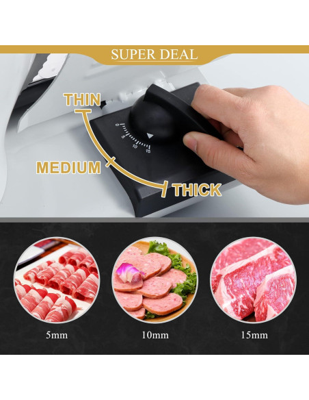 Cortadora Eléctrica de Alimentos SUPER DEAL 19.05 cm Ajustable