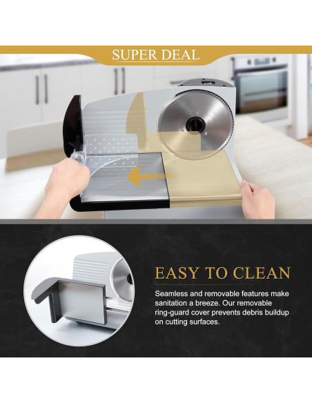 Cortadora Eléctrica de Alimentos SUPER DEAL 19.05 cm Ajustable