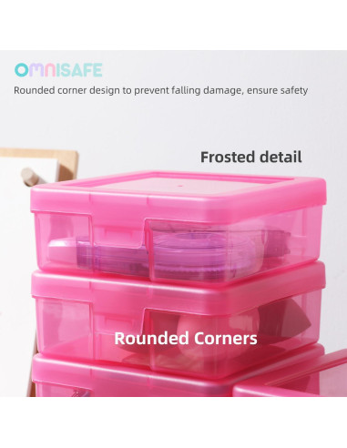 Organizadores de Arte OMNISAFE 12 Piezas Plástico Rosa