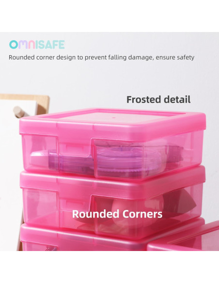 Organizadores de Arte OMNISAFE 12 Piezas Plástico Rosa