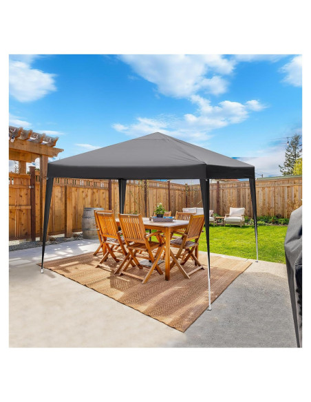 Carpa Plegable Eikyutora 3x3m Impermeable Gris Oscuro
