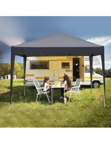 Carpa Plegable Eikyutora 3x3m Impermeable Gris Oscuro