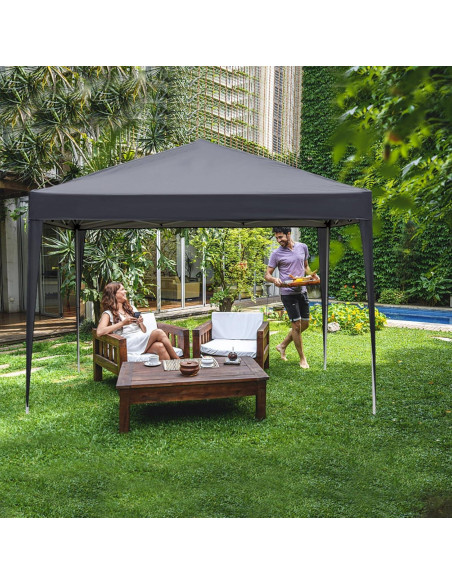 Carpa Plegable Eikyutora 3x3m Impermeable Gris Oscuro