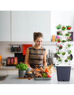 Torre Hidropónica Vertical 30 Plantas Gihusrzx 10L Negra 2