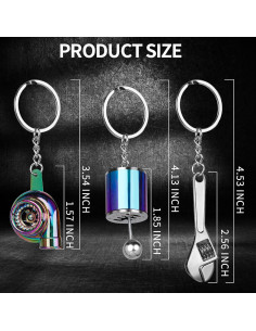 Juego de Llaveros de Metal HNYYZL 6 Piezas Auto Turbo 2