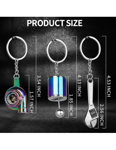 Juego de Llaveros de Metal HNYYZL 6 Piezas Auto Turbo