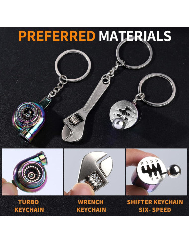 Juego de Llaveros de Metal HNYYZL 6 Piezas Auto Turbo