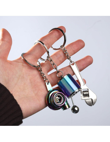 Juego de Llaveros de Metal HNYYZL 6 Piezas Auto Turbo