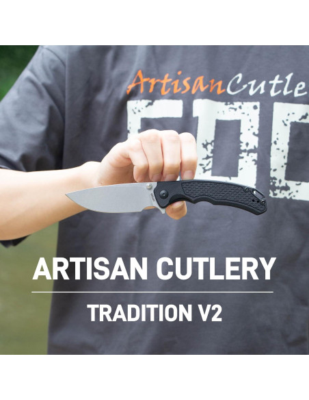 Cuchillo de bolsillo ARTISANCUTLERY Tradition V2 9.09 cm Negro