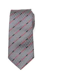 Corbata de Seda Star Wars Cufflinks Inc. Rayas Grises y Rojas 2