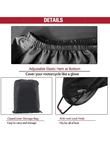 Cubierta de Motocicleta Impermeable ClawsCover 3XL 294.6x119.8cm