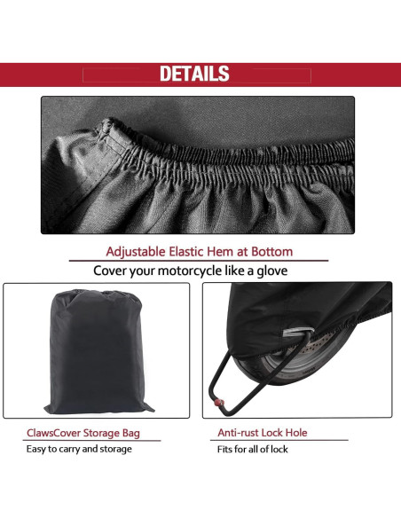 Cubierta de Motocicleta Impermeable ClawsCover 3XL 294.6x119.8cm