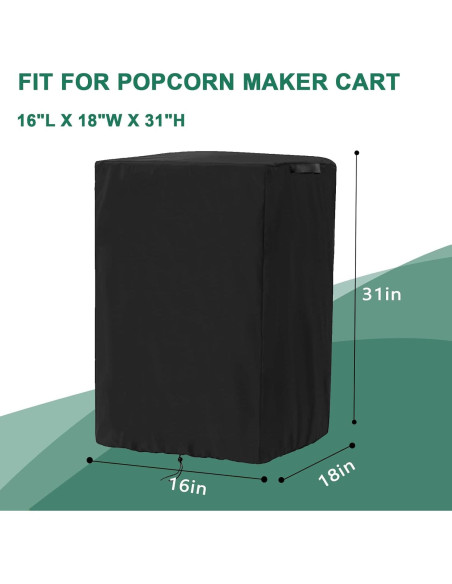 Cubierta Impermeable para Carrito de Palomitas Colewin 40.64x45.72x78.74cm