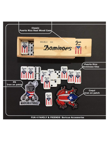Dominó de la Bandera de Puerto Rico Doble Seis 28 Fichas
