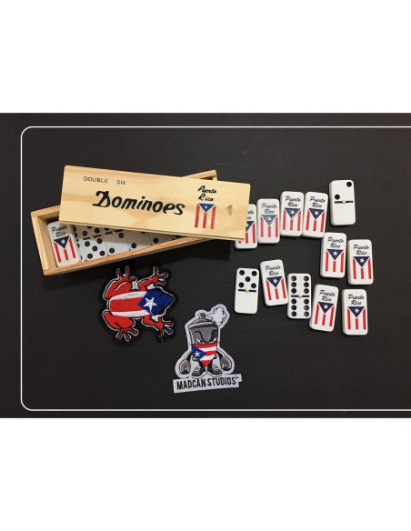 Dominó de la Bandera de Puerto Rico Doble Seis 28 Fichas