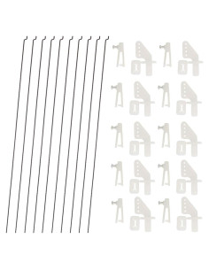 10 Varillas de Empuje Acero 0.12x26 cm y 10 Cuernos Nylon 2.01x1.19 cm RC