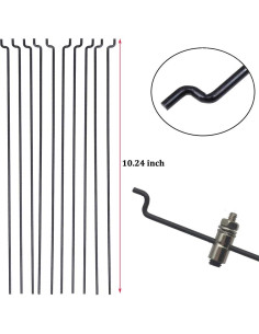 10 Varillas de Empuje Acero 0.12x26 cm y 10 Cuernos Nylon 2.01x1.19 cm RC 2