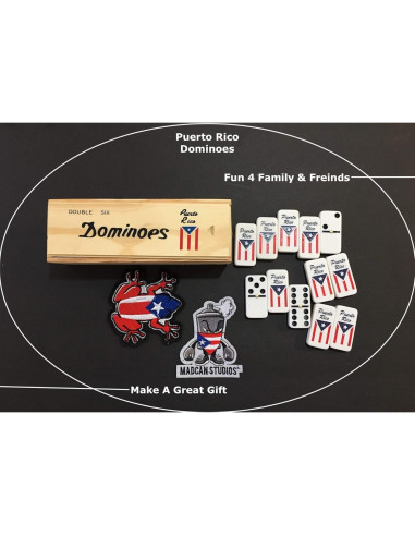Dominó de la Bandera de Puerto Rico Doble Seis 28 Fichas