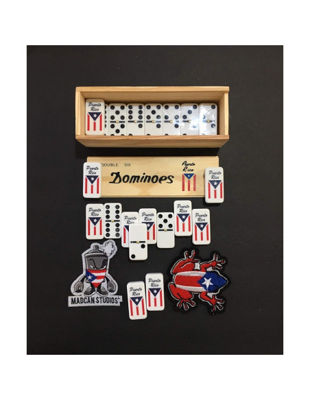Dominó de la Bandera de Puerto Rico Doble Seis 28 Fichas