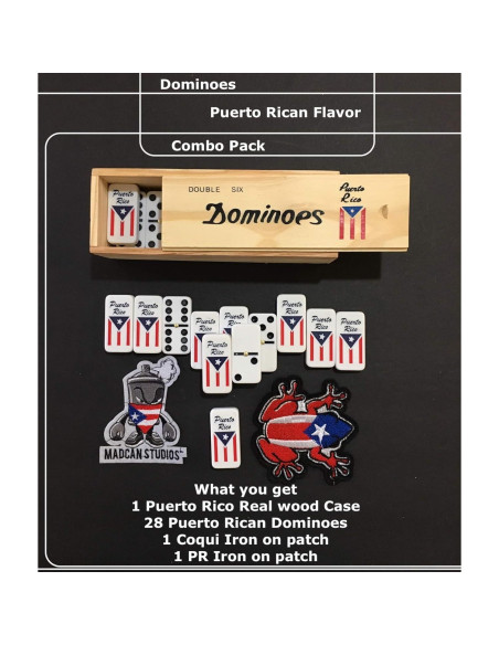Dominó de la Bandera de Puerto Rico Doble Seis 28 Fichas