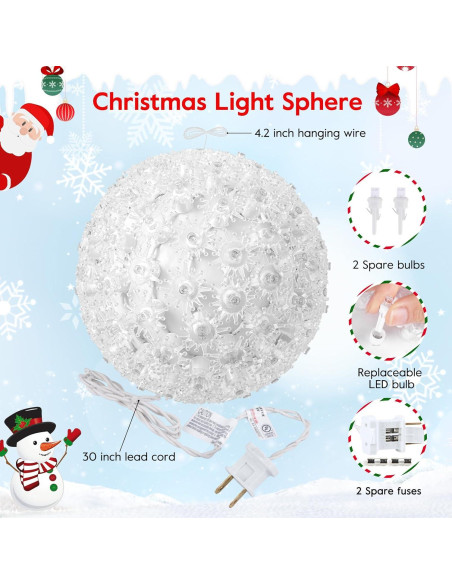 Esferas Iluminadas de Navidad Brightown 15.24 cm 100 LED IP65