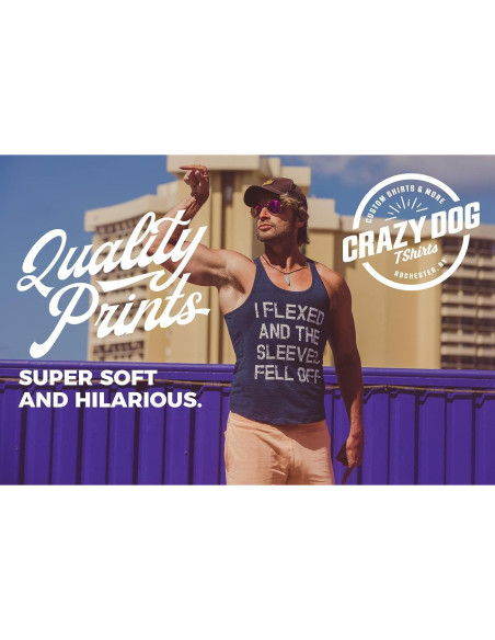 Camiseta Divertida para Hombre Crazy Dog Stay Weird - Mediana