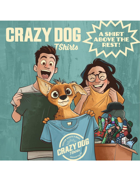 Camiseta Divertida para Hombre Crazy Dog Stay Weird - Mediana