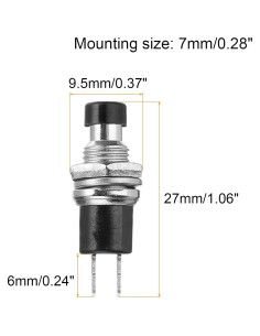 Interruptor de Botón Mini SPST NO 30 Pcs MECCANIXITY 7mm 2