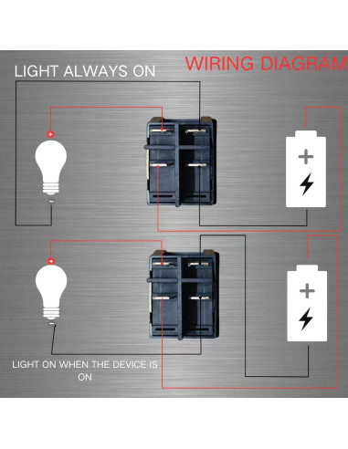 Interruptor Rocker KCD4 DPST 30A 250V con Luz Roja