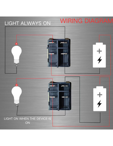 Interruptor Rocker KCD4 DPST 30A 250V con Luz Roja