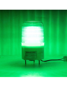 Luz Estroboscópica LED Verde 110V con Sirena 90dB - SLB-5103J 2