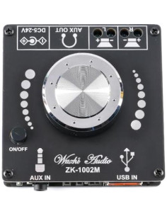 Amplificador Estéreo ZK-1002M 2.0 200W Bluetooth 5.0 AUX USB 2