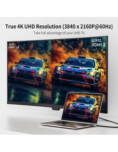 Cable USB C a HDMI 2m 4K@60Hz Belcompany - Compatible con iPhone y Mac